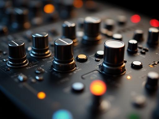 Detail shot of Estúdio Melodia Sonora's equipment, showcasing dedication to quality