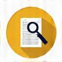 Magnifying glass icon representing review
